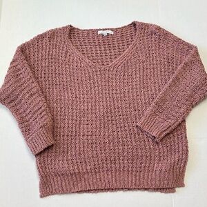 Young Fabulous & Broke V Neck Open Knit Sweater